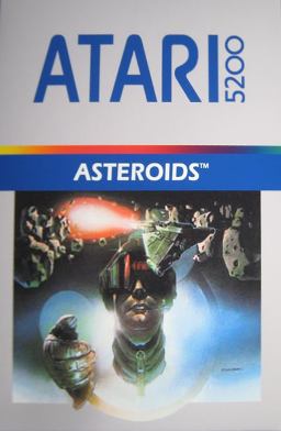 Asteroids box art for Atari 5200